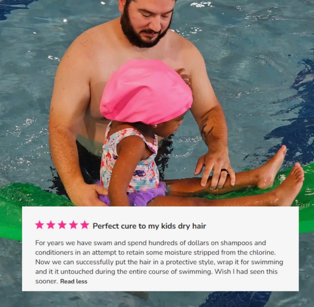 Hairbrella Satin-Lined Waterproof, Adjustable Kids Swim Cap
