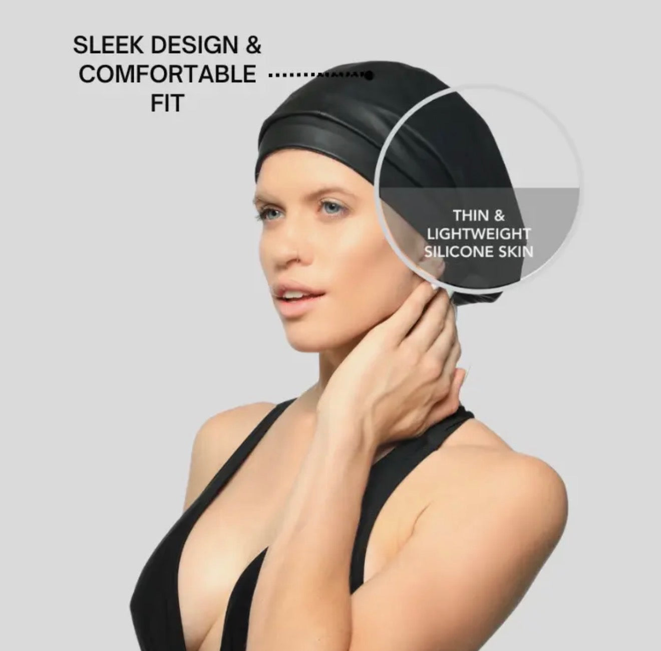 Hairbrella Satin-Lined Waterproof, Adjustable Adult Size XL Swim Cap