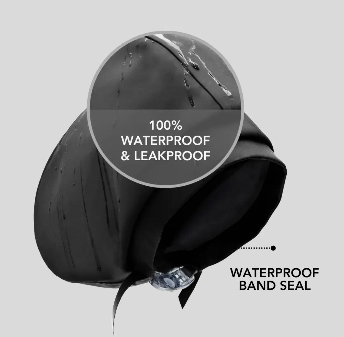 Hairbrella Satin-Lined Waterproof, Adjustable Adult Size XL Swim Cap