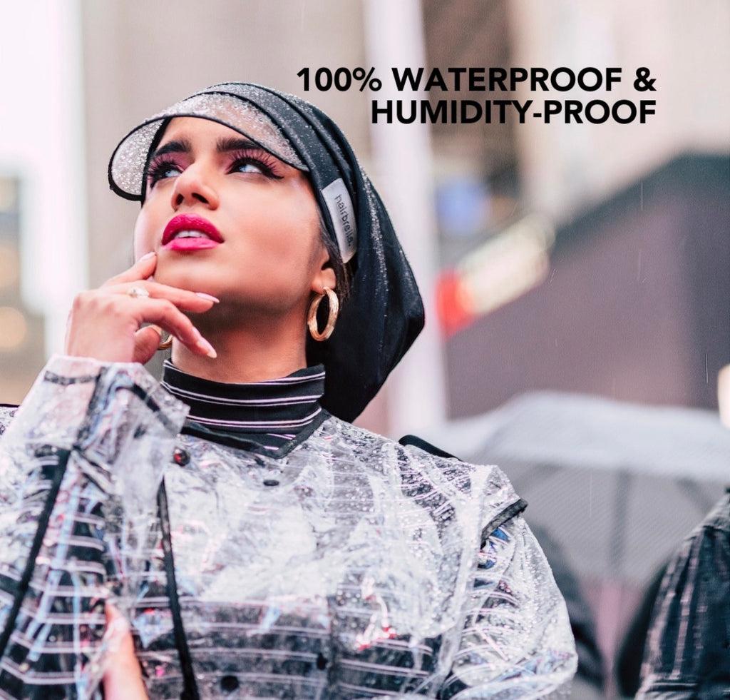 Blush Color: Hairbrella Satin-Lined, Waterproof Rain Hat